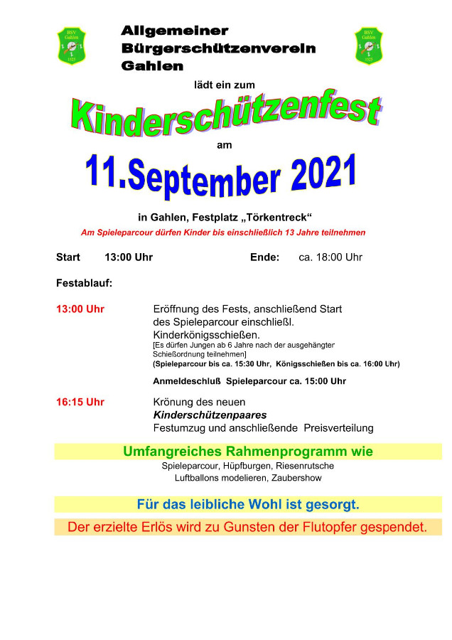 Kinderschützenfestplakat 2021